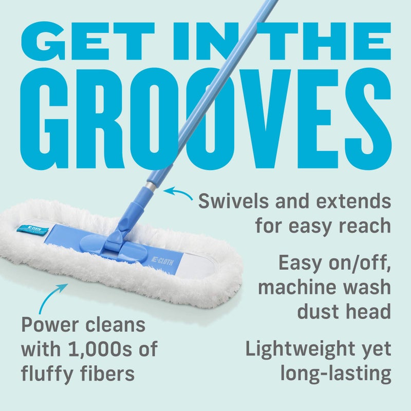 E-Cloth Flexi-Edge Floor & Wall Duster, Reusable Dusting Mop for Floor Cleaning, Floor Cleaner Ideal for Harword, Tile, Laminate and Other Hard Surfaces, 100 Wash Guarantee, 1 Pack - Image 3